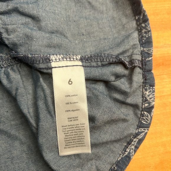 Osh Kosh Denim Floral Print Sleeveless Tunic Top Girls Size 6 - Picture 5 of 6